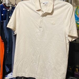 Lacoste cream colored Polo size L